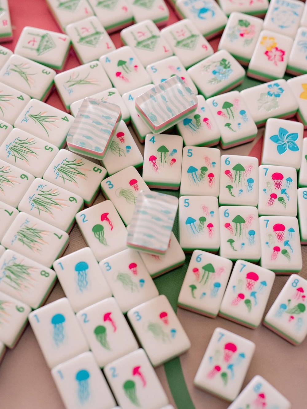 BAM Good Time Miramar Sea Life Themed American Mahjong Tile Set, Bag Included 🪼